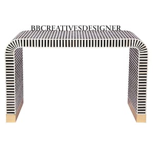Handgemaakte houten console met beeninleg / consoletafel / bureau / studeertafel / entreeconsole / inlegconsole in modern patroon