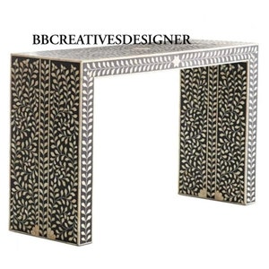 Handmade wooden bone inlay console/ console table / desk / study table / entry way console / inlay console in modern pattern