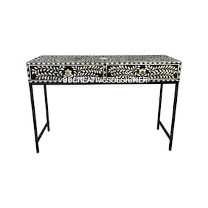 Handmade wooden bone inlay console/ console table / desk / study table / entry way console / inlay console in modern pattern