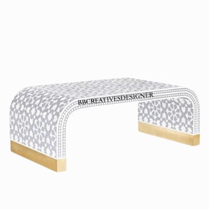 Handmade wooden bone inlay coffee table/ center table / inlay coffee table /  coffee table in modern pattern