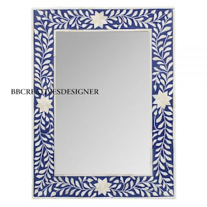 Handmade wooden bone inlay mirror frame / wall decor / wall mirror in modern pattern