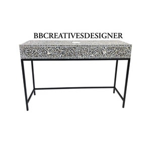 Handmade wooden MOP inlay console/ console table / desk / study table / entry way console / inlay console in modern pattern