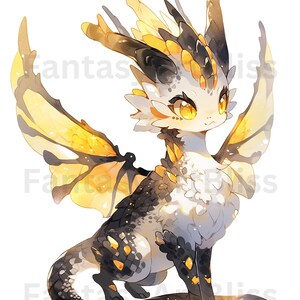 Göttliche Schmetterling Drache Aquarell Clipart Cute Fantasy Animal, transparenter Hintergrund, schöne Farben, hochwertige PNG-Bild