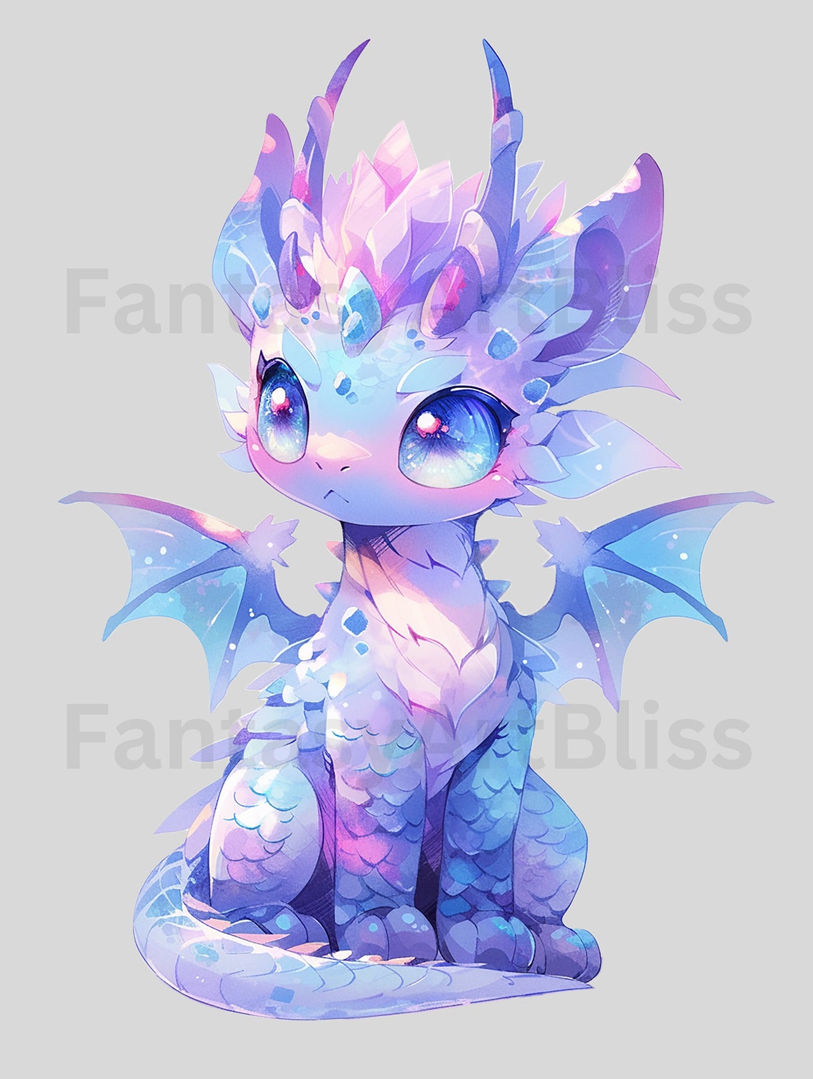 Clipart Dragon Transparent Background Watercolor Cute Blue Purple Pink ...
