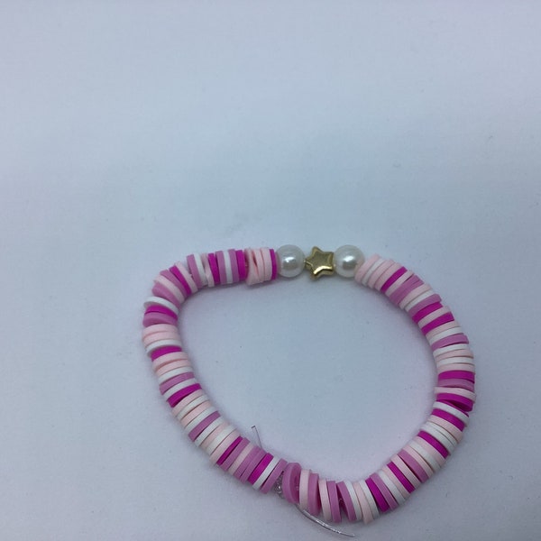 Pink perl star bracelet