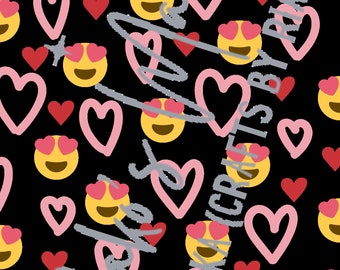 Heart Face Valentine Design PNG Digital File
