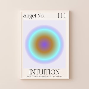 Ange numéro 111 aura affiche imprimable Ange numéro mur art spirituel affiche pour chambre collège imprimable à la mode aura ange numéro affiche