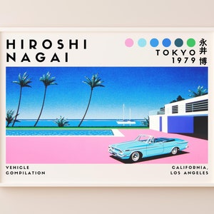 Hiroshi Nagai poster print horizontal hiroshi nagai poster plane pop city wall art print Hiroshi Nagai poster instant digital download