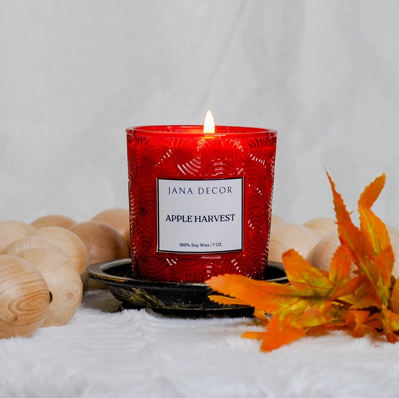 Apple Harvest 7oz Soy Candle Apple and Spice Candle Fall Candle Autumn