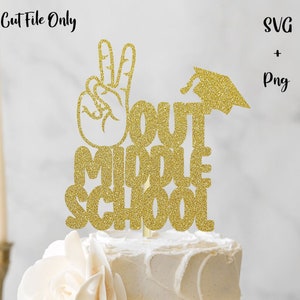 Paz fuera de la escuela secundaria SVG, graduación SVG, topper de pastel de graduación SVG, Cake Topper Cut File, topper de pastel svg, graduación de la escuela secundaria svg