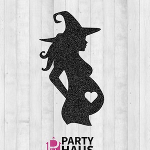 Chá de bebê bruxa grávida SVG, chá de bebê SVG, camisa de maternidade de halloween, arquivo de corte de topper de bolo, topper de bolo svg, arquivo digital de topper de bolo