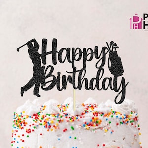 Feliz aniversário golfe SVG, golfe SVG, camisa de golfe de aniversário SVG, camisa de aniversário de golfe png, topper de bolo svg, arquivo svg de jogador de golfe, arquivo digital 50