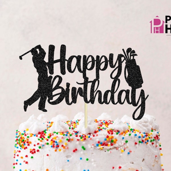 Happy birthday golf SVG, golf SVG, birthday golf shirt SVG, golf birthday shirt png, cake topper svg, golf player svg file, 50 digital file