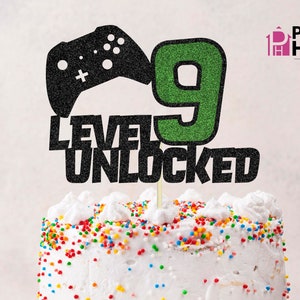 Level 9 Unlocked SVG, Gamer SVG, 9.Geburtstag Cake Topper SVG, Cake Topper Cut File, Geburtstagskuchen Topper svg, Gamer bday Shirt