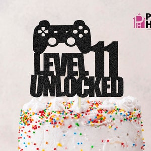 Level 11 freigeschaltet SVG, Gamer SVG, 11. Geburtstag Cake Topper SVG, Cake Topper geschnitten Datei, Cake Topper svg, Cake Topper svg, svg Clip Art Datei