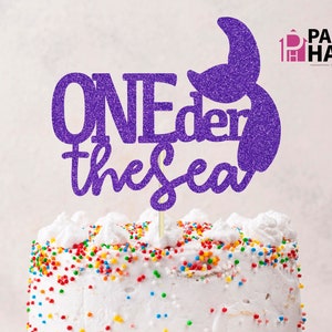 Oneder the Sea Cake Topper svg, first bday svg png, mermaid Party svg, 1st bday shirt svg, birthday shirt svg, digital download image 1