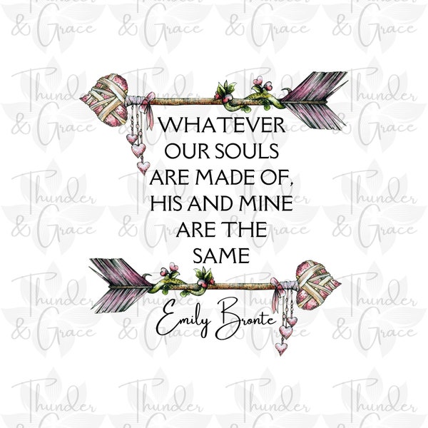 Book Lover PNG, Emily Bronte Quote, Digital Download, Book Lover Gift, Jane Eyre, Boho Book Sublimation, Personalized Gifts, Teacher PNG