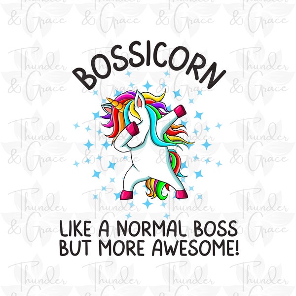 Funny Boss Birthday PNG, Bossicorn Printable, Gift For Bosses, Bosses Day, Unicorn Sublimation, Digital Download, Rainbow Unicorn Printable