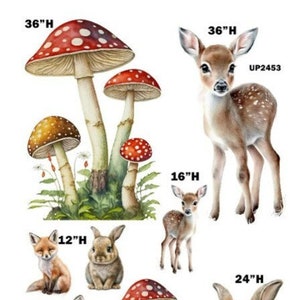 ANIMALES DEL BOSQUE DEL BOSQUE baby shower Accesorios para fiestas decoraciones recortes letreros de coroplast centros de mesa (No se incluyen estacas ni soportes)