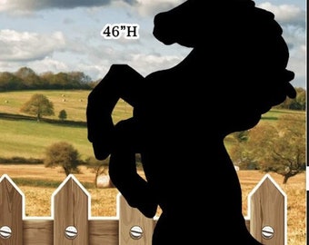 HORSE silhouette and FENCE coroplast cutout Props decorations backdrops (No stakes or stands included)