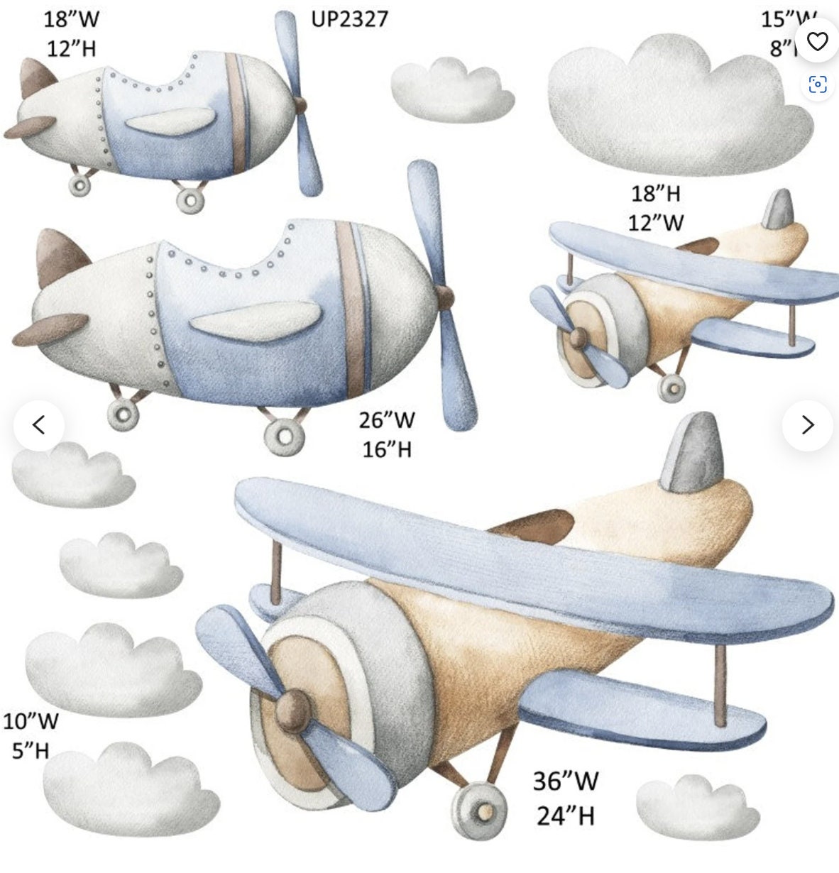 Airplane Vintage watercolor Props decorations backdrops cutouts signs table centerpieces Yard cards (No stands or stakes included)