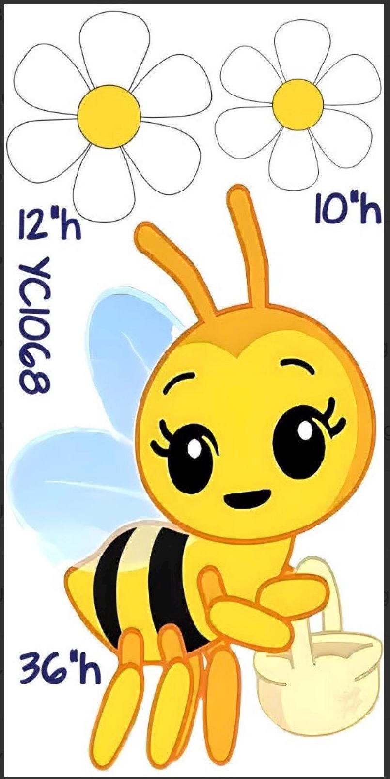 36” Little Bee - Avejita Chiquitita  Coroplast decorations backdrops cutouts signs decor Yard cards (NO Stands or stakes included)
