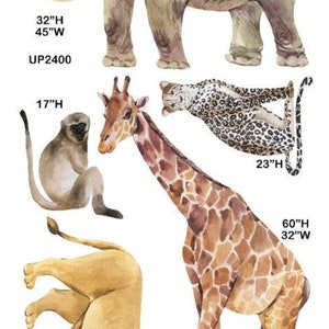 SAFARI animals watercolor coroplast cutouts Props decorations backdrops cutouts signs table Yard cards (No stands or stakes included)