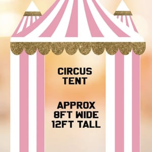 Circus Tent pink Coroplast Party Props decorations backdrops cutouts (No stands included)
