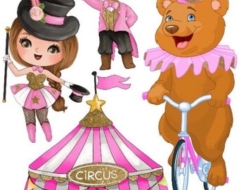Pink Circus Ring Master Party Props decorations backdrops coroplast cutouts signs (No stakes or stands included)