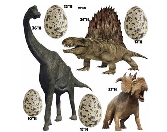 Dinosaurs Party Props decorations backdrops cutouts signs table centerpieces Yard cards (No stands / stakes included)