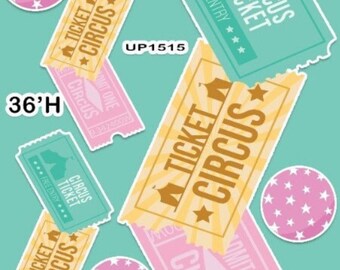 Pink Circus Tent Tickets Party Props decorations backdrops coroplast cutouts signs (No stakes or stands included)