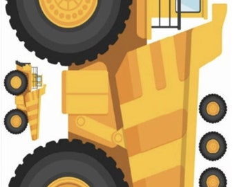 4FT tall 8ft Wide GIANT DUMP TRUCK Party Props decorations backdrops cutouts signs table centerpieces Yard cards (Nostandsorstakesincluded)