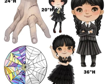 Gothic Girl Coroplast Cutouts Party Props decorations cutouts signs Yard cards (No stands included)