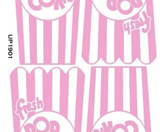 Popcorn Panels (4) 4 Ft tall standee Makes only 1 Popcorn Box Party Props decorations backdrops cutouts (No stands included)