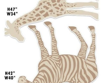 Safari Zebra and Giraffe Party Props decorations backdrops cutouts signs decor Yard cards (No stands / stakes included)