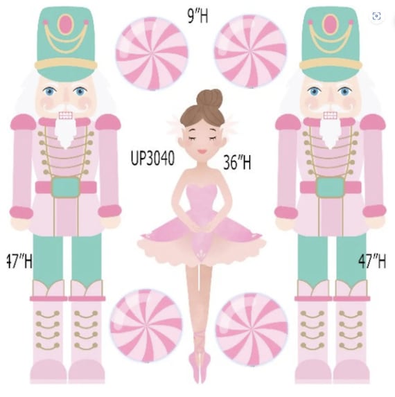 Nutcracker Dancer Ballerina Party Props decorations backdrops 4mm coroplast cutouts (No stakes or stands included)