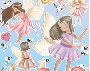 Fairy Garden Watercolor Set Coroplast Party Prop decoration backdrops cutout sign decor table centerpiece Yard card (NO stands included)