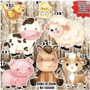 Farm Animals Props coroplast decorations backdrops cutouts signs table centerpieces Yard cards (No stands or stakes included)