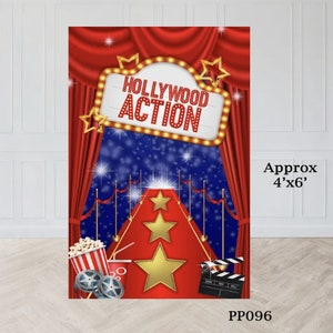 Movie Theater Props 4X6 decorations backdrops coroplast cutouts signs table centerpieces Yard cards (NO stands included)