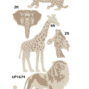Safari Animals Party Props decorations backdrops cutouts signs decor Yard cards (No stands / stakes included)