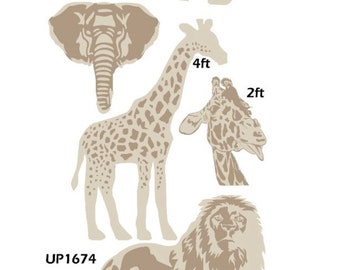 Safari Animals Party Props decorations backdrops cutouts signs decor Yard cards (No stands / stakes included)