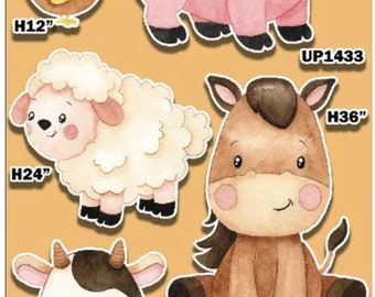 Farm Animal Print Coroplast Cutouts Party Props Deco and Yard signs (No Stands Included)