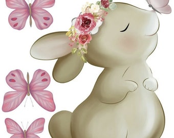 CUTE BUNNY RABBIT Props decorations backdrops cutouts signs table centerpieces Yard cards (No stands included)