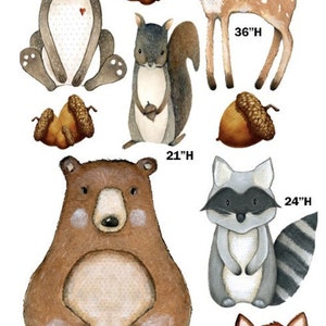 WOODLAND FOREST ANIMALS baby shower Party Props decorations cutouts coroplast signs table centerpieces (No stakes or stands included)