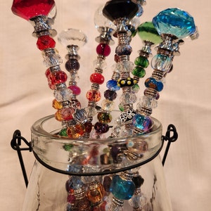 13 inch Fairy Wands Garden Potted Plants Crystal Bead Stakes