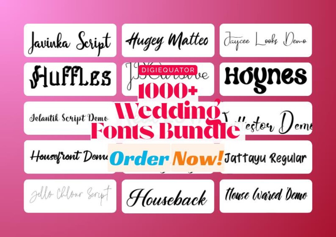 1000+ Wedding Fonts Bundle | Elegant Script & Calligraphy Fonts ...