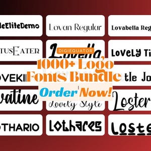 Pakiet ponad 1000 czcionek logo | Pakiet czcionek OTF TTF | Eleganckie, nowoczesne, odręczne, szeryfowe, bezszeryfowe | Podgląd czcionki