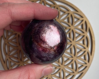 Lepidolite - High quality lepidolite - Gemmy lepidolite - Flashy purple mica - Sphere  A