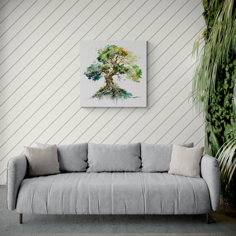 Watercolor Tree Wall Art Print Etsy