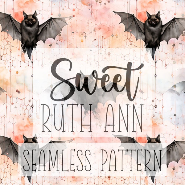 Halloween Seamless Pattern Digital File Sublimation bats repeat pattern sublimation fabric commercial use digital paper scrapbook